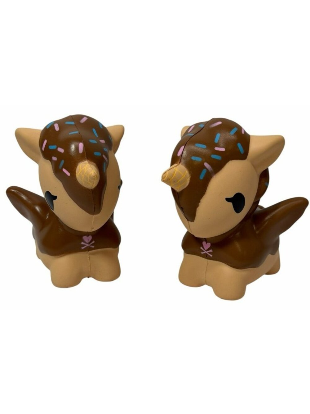 LOT (2) Tokidoki Toki Mochi Donut Unicorno Squishy Case Brown Chocolate Sprinkle